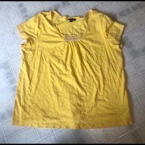 Tommy Hilfiger Smocked Front Yellow Tee